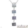 Koesia! Made in Italy Beautiful Hand-Made Necklace 5.30ctw Super Clean G/VS Diamonds, Iolite, Tanzanite and Topaz Made of 18K Gold