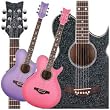 Daisy Rock WildWood Artist Acoustic-Electric Guitar, Pink Burst