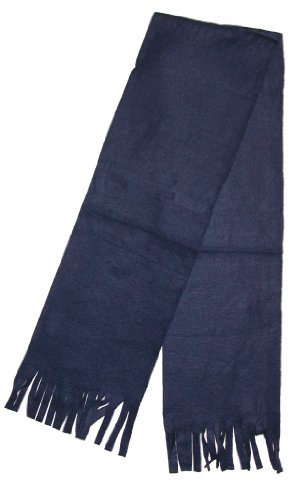 Riverstone Goods Fleece Square-Cut Fringed Scarf (Navy Blue)