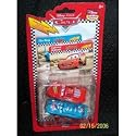 Disney Pixar's CARS Lightning McQueen & Dinoco McQueen 2 Pack with Trading Cards