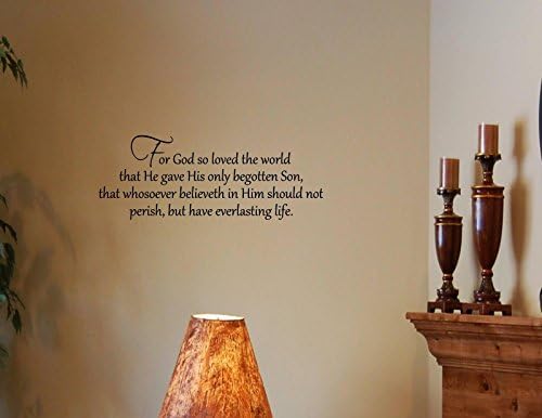 FAWER For God so loved the world .Decal Vinyl wall art stickers Vinyl Decor Quote lettering sayings kitchen sport Bedroom home decor