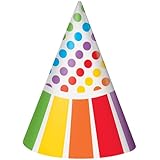 Rainbow Party Hats, 8ct
