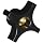DimcoGray Black Phenolic 4 Prong Knob Female, Thru Hole Brass Insert: 5/16-18" Thread x 1/2" Depth, 1-1/4" Diameter x 7/8" Height x 5/8" Hub Dia x 3/8 Hub Length (Pack of 10)
