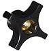 DimcoGray Black Phenolic 4 Prong Knob Female, Thru Hole Brass Insert: 5/16-18" Thread x 1/2" Depth, 1-1/4" Diameter x 7/8" Height x 5/8" Hub Dia x 3/8 Hub Length (Pack of 10)