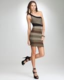 One-Shoulder Lurex Stripe Bodycon Dress - bebe Addiction