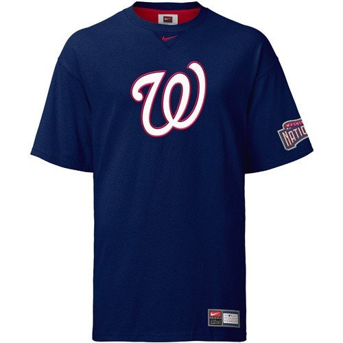 Nike Washington Nationals Navy Logo Tackle T-shirt