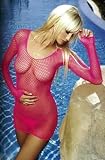 Fun and Sexy Industrial Net Long Sleeve Mini Dress with G-String