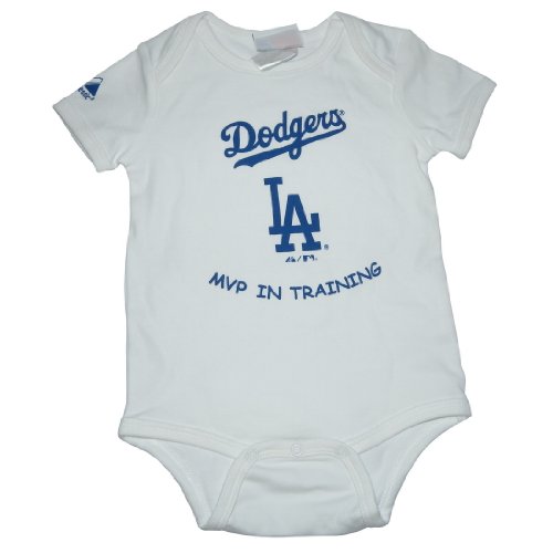 Majestic Los Angeles Dodgers MLB Baby / Infant One-Piece Bodysuit / Romper / Onesie - White (Size: 24)