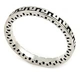 2mm Antiqued Greek Pattern Design Stackable Sterling Silver Band Ring