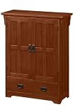 Craftsman Three shelf Bookcase With Wood Doors