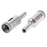 uxcell　ガラスホールソー　穴径14mm 　ストレートシャンク　切削工具　シルバートーン　2個