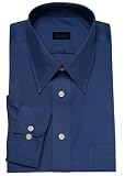 Modern Men's Cotton Business Dress Shirt Wrinkle Free Poplin Long Sleeve Royal Blue