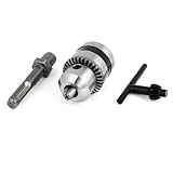 uxcell ドリルチャック　キーツール　メタル製ブラックシルバートン　1.5-10mm容量　1 / 2-20UNFマウント