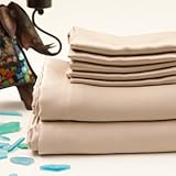 IMAGE OF 100% Pure Charmeuse Silk Flat Sheet 19mm (King, Beige)