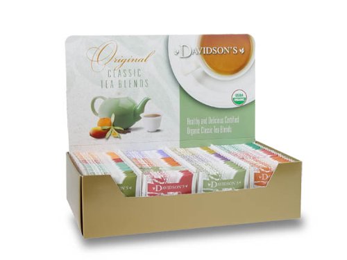 100 Individual Serving Sampler Organic Decaf & Herbal Teas by Davidson's