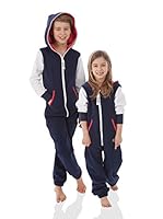 ZIPUPS kids Mono-Pijama Kids (Azul Oscuro / Crema)