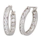14K White Gold 1 1/2 ct. Machine Set Diamond Huggie Earrings (F-G Color, VS1 Clarity)