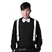 HDE Suspenders for Men Y-Back Button End Adjustable Heavy Duty Design Dress Suspender (White)