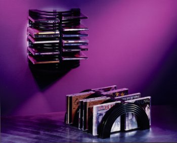 See CD Wave Rack for 21 CDs - Free Standing or Wall Mountable. Connectable for Larger Storage.