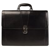 Bosca Old Leather Double Gusset Briefcase - BLACK