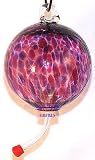 Red/Purple Hand-blown Glass Hummingbird Feeder
