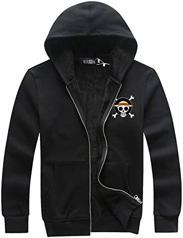 Cosplay One Piece Monkey D Luffy Cartoon Unisex Velvet Hoodie Coat