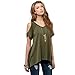 Mikey Store Sexy Women V-Neck Off Shoulder Solid Stretch T-Shirt Tops