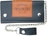 Leather Chain Wallet with Trucker Logo