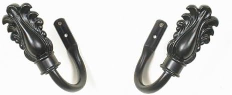 Curtain Holdbacks U-shaped Set Of 2 Feather Black