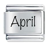 Name April Diamond Color April's Birthstone Laser Italian Charm