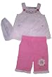 Infant Girls 2pc Eyelet Embroidery Capri Pants Set with Kerchief