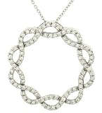 Round Twist Circle Diamond Pendant on Chain .99cttw