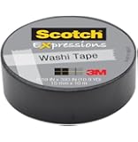 3M C314-BLK Washi Tape, 0.59-Inch x 393-Inch, Black