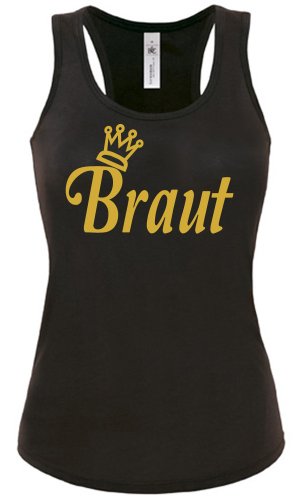 Braut Junggesellenabschied 484(TT-F-SW-GOLD) Gr. S