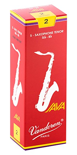 Vandoren SR272R Tenor Sax JAVA Red Reeds Strength 2; Box of 5