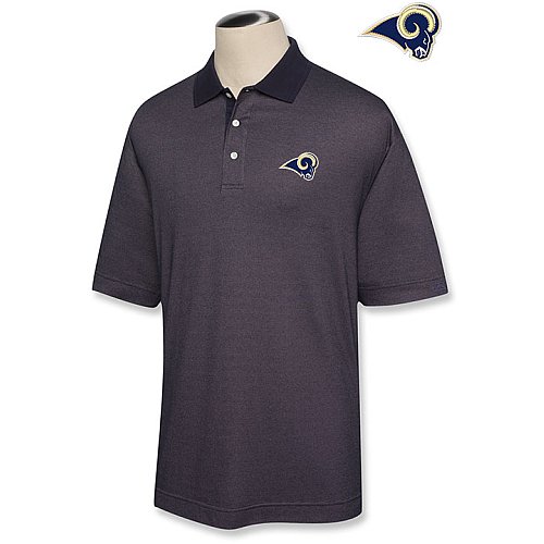 NFL Saint Louis Rams Men's DryTec Birdseye Polo, Navy Blue, XX-Large