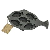Old Mountain Pre Seasoned 10145 5 Impression Fish Cornbread Pan, 16 1/4 Inch x 9 1/2 Inch