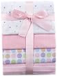 Luvable Friends 4-Pack Flannel Receiving Blankets, Pink