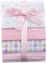 Luvable Friends 4-Pack Flannel Receiving Blankets, Pink