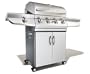 Strathwood 4-Burner Gas Grill with Painted Cabinet and Side Burner