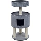 PETMAKER Kitty Cat Condo with Overhead Balcony, Grey