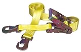 Keeper 04105 Ratcheting Tie-Down with Flat Snap Hooks. 2" x 7', 2,000 lbs Working Load Limit