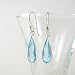 Luminous Elegant Aqua Crystal Drop Sterling Silver Earrings