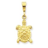14k Solid Polished Open-Backed Sea Turtle Charm