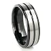 8 MM High Polish / Matte Finish Black Titanium ring Wedding Band