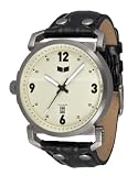 Vestal Men's OBR032 Observer Gunmetal Ion-Plated Case Bone Dial Leather Watch