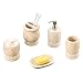 Creative Home Natural Champagne Marble Liquid Soap Lotion Dispenser with Stainless Steel Pump for Bathroom Countertop Organize Kitchen Sink Hand Soap Dispenser, 3.3