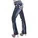 Sexy Couture Women's S127-PB Light Distress Embroidered Mid-Rise Bootcut Jeans