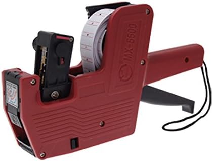 funny-home Hand Held Shopping Price Labeller Label Tag Gun with Strap Red Coding Machine