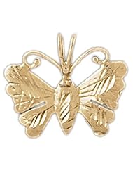 Dazzlers Solid 14k Gold Butterfly Charm Pendant Available in three colors from jewelsberry (weights: 1.0 grams only)